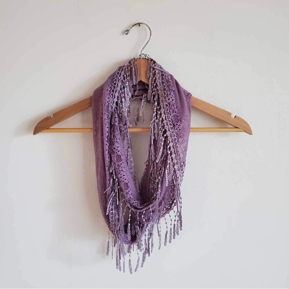 Purple Lace Infinity Scarf - Picture 1 of 3